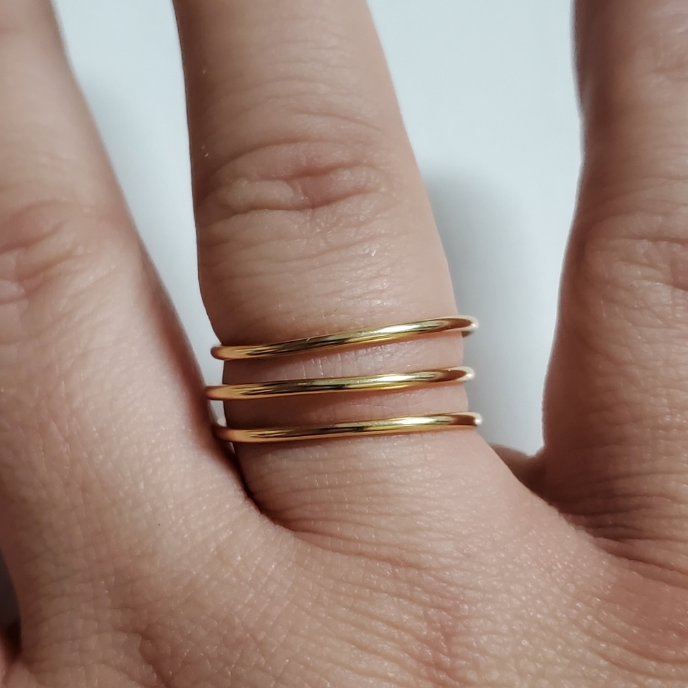 Triple gold ring 💍 adjustable Handmade jewelry for women's